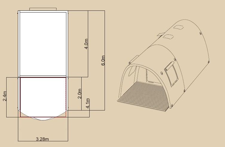 Floor plan and dimensions DOME 200