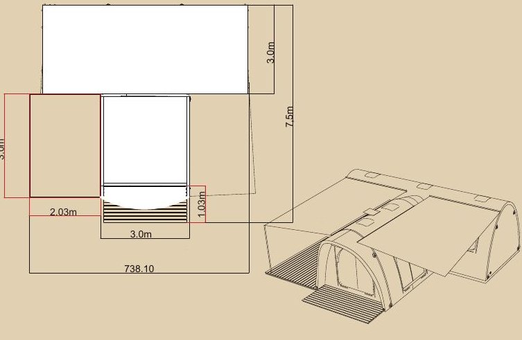 Floor plan and dimensions DOME 450