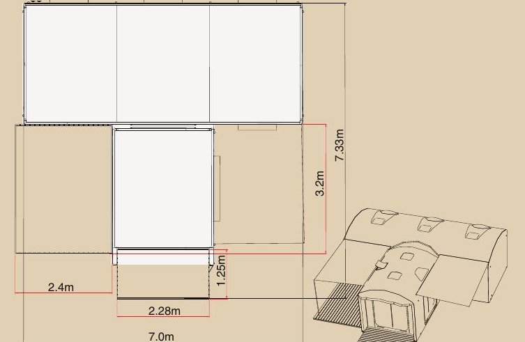Floor plan and dimensions HOUSE 350